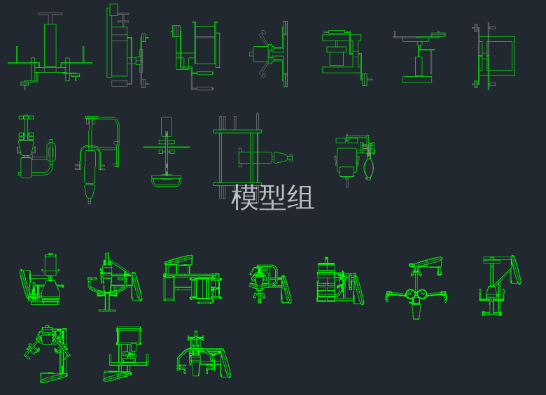 bandao下载健身房平面图 器材平面图cad施工图下载、健身房 器材dwg文件(图1)